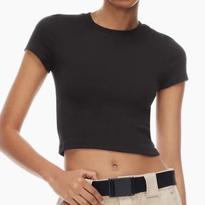 Aritzia TNA Ribbed Black Tee
